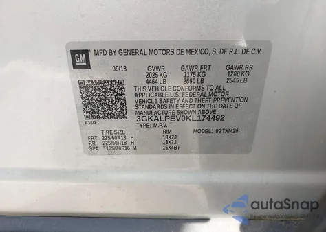 2019 GMC Terrain Slt from USA, damaged, VIN 3GKALPEV0KL174492